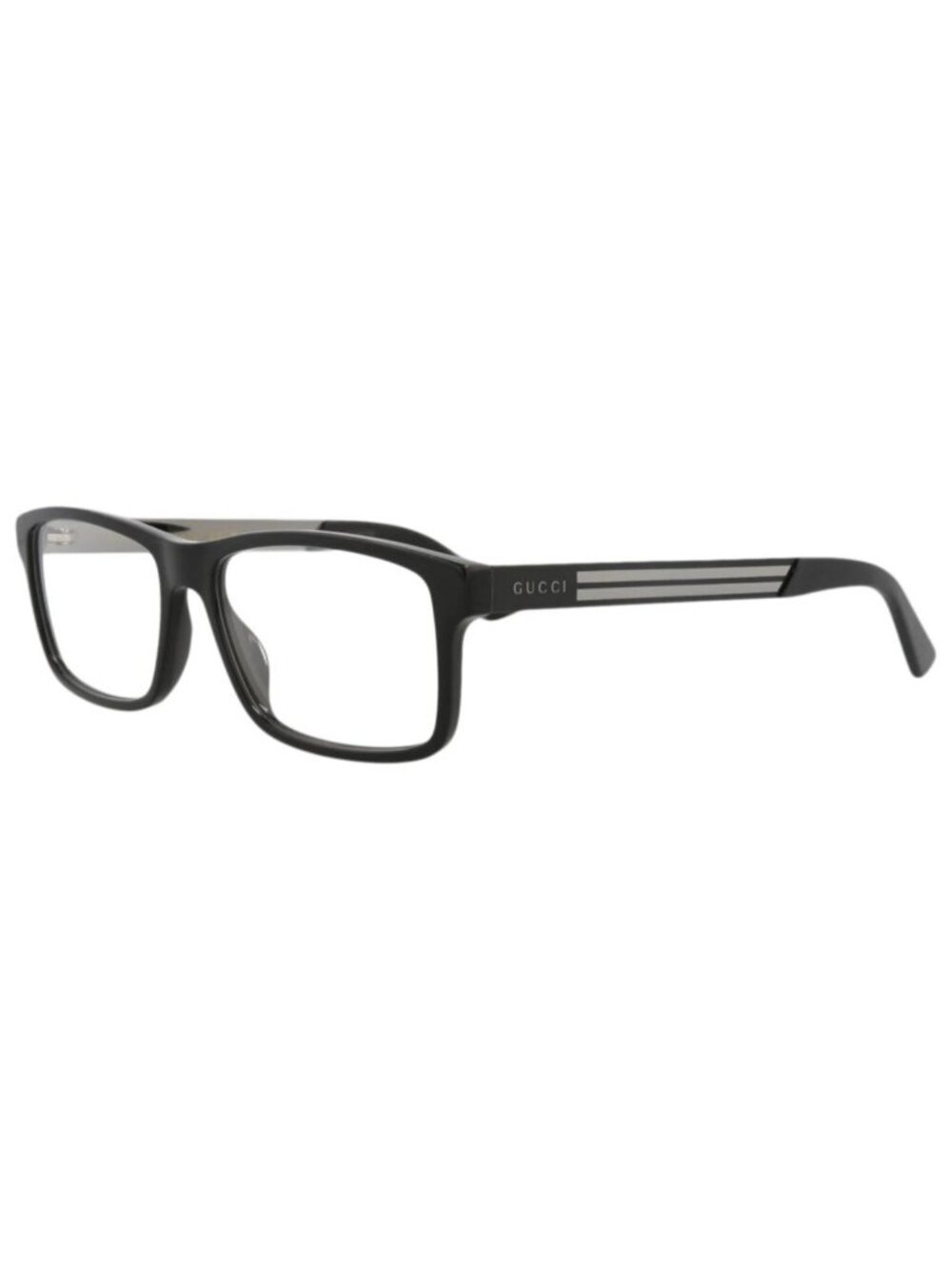 New Gucci Women's Eyeglasses Square Rectangle Acetate Frame Mens Black Black